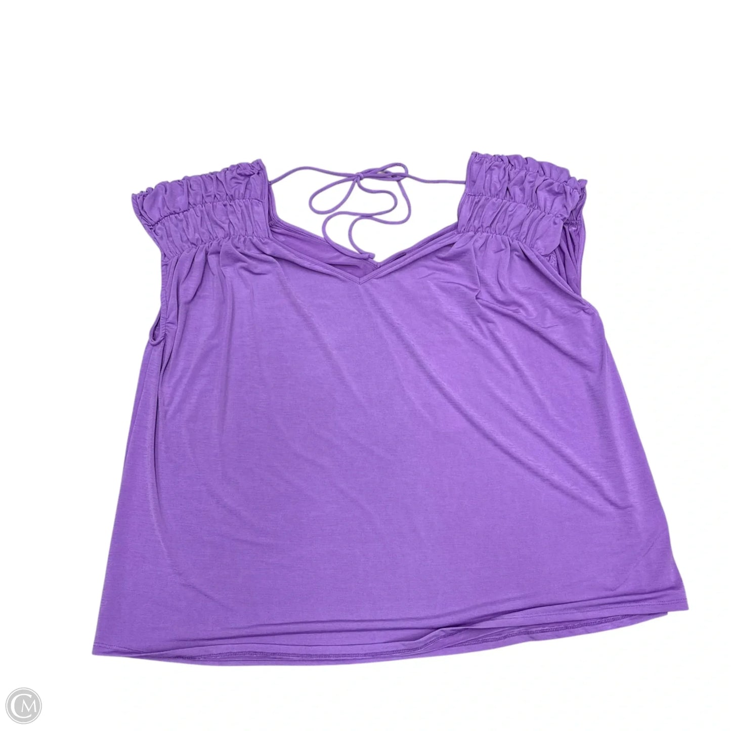 Top Short Sleeve By Dear Scarlett In Purple, Size: 2x