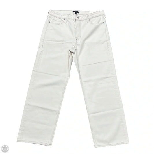 Jeans Wide Leg By Banana Republic In Cream Denim, Size: 12