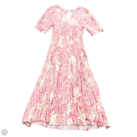Dress Casual Maxi By Free People In Pink & White, Size: M
