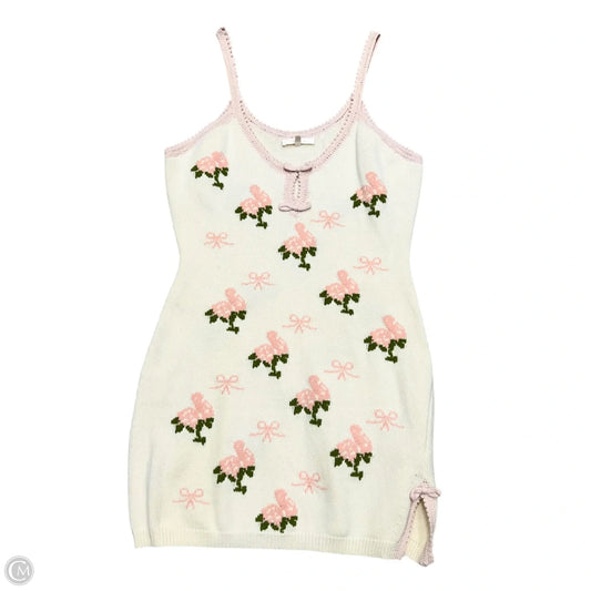 Dress Casual Short By Loveshackfancy In Pink & White, Size: Xl