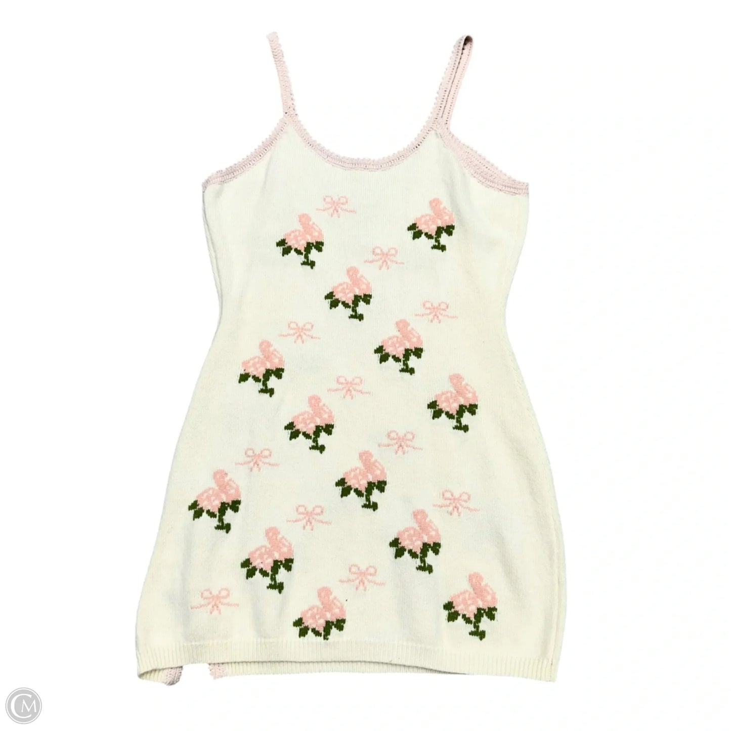 Dress Casual Short By Loveshackfancy In Pink & White, Size: Xl