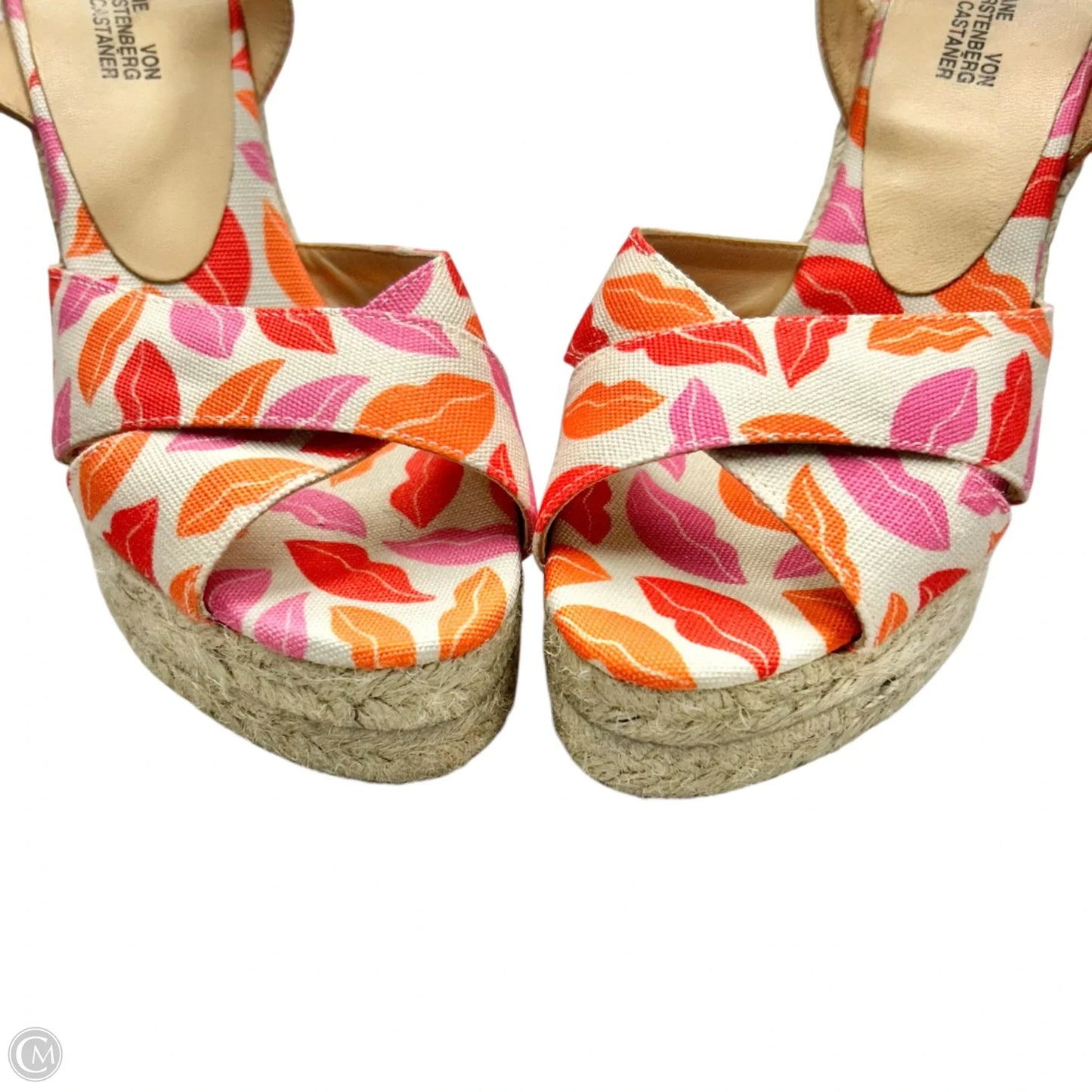 Sandals Designer By Diane Von Furstenberg In Orange & Pink, Size: 5.5