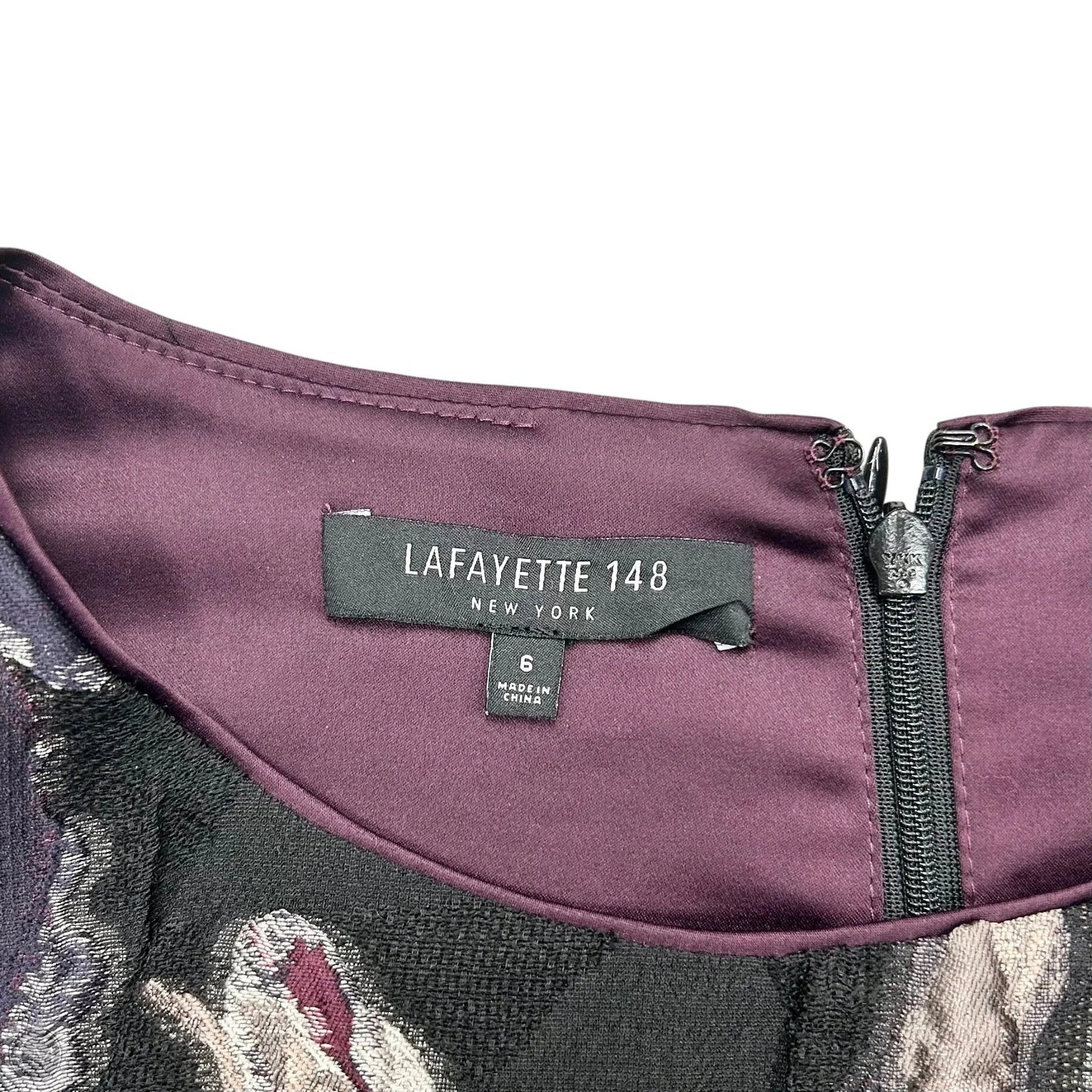 Dress Designer By Lafayette 148 In Black & Purple, Size: S