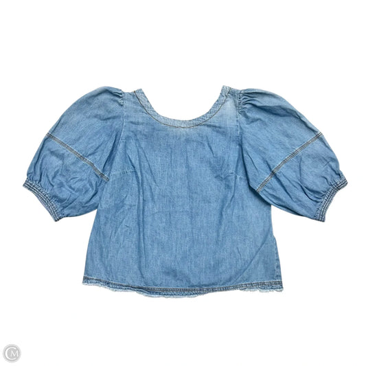 Top Short Sleeve By Pilcro In Blue Denim, Size: S