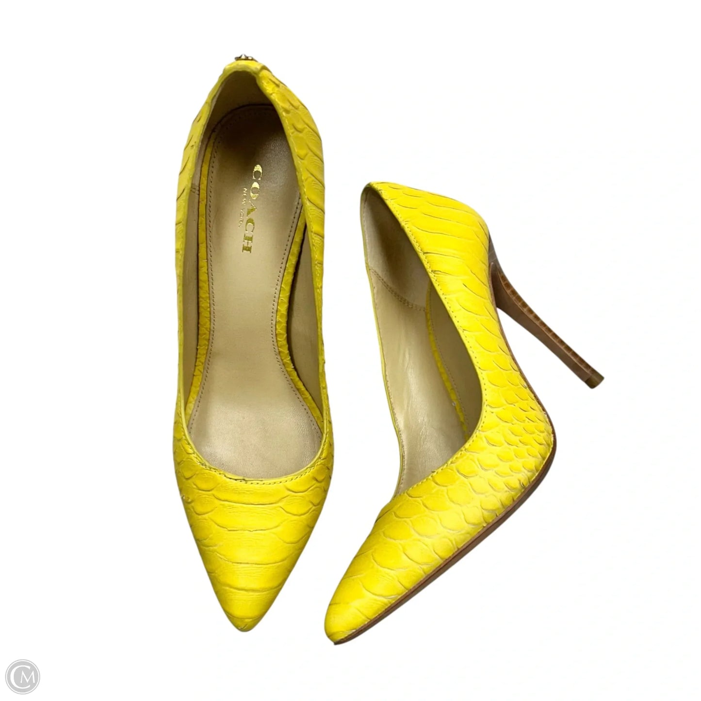 Shoes Designer By Coach In Yellow, Size: 6.5