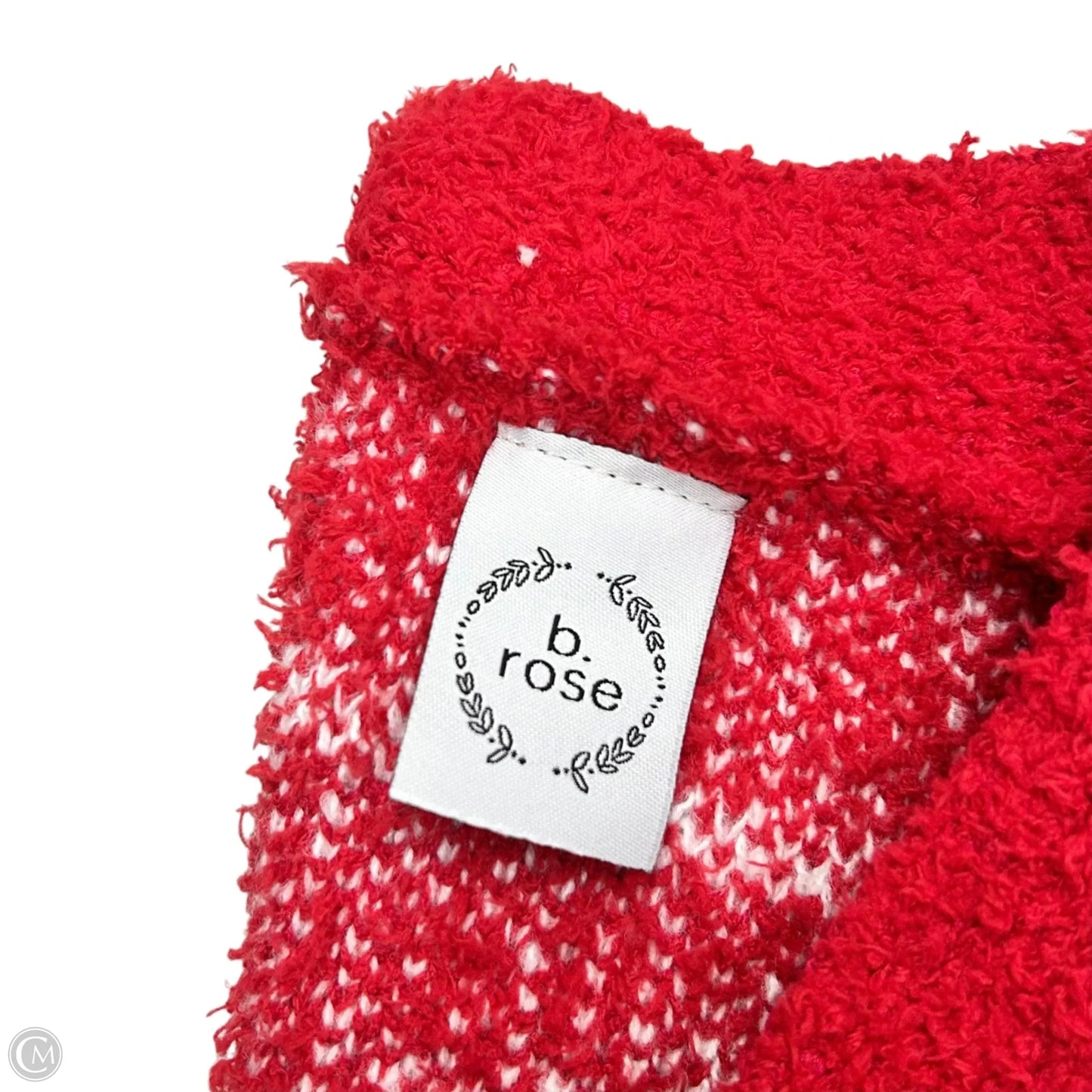 Sweater Cardigan By B Rose In Red & White, Size: M