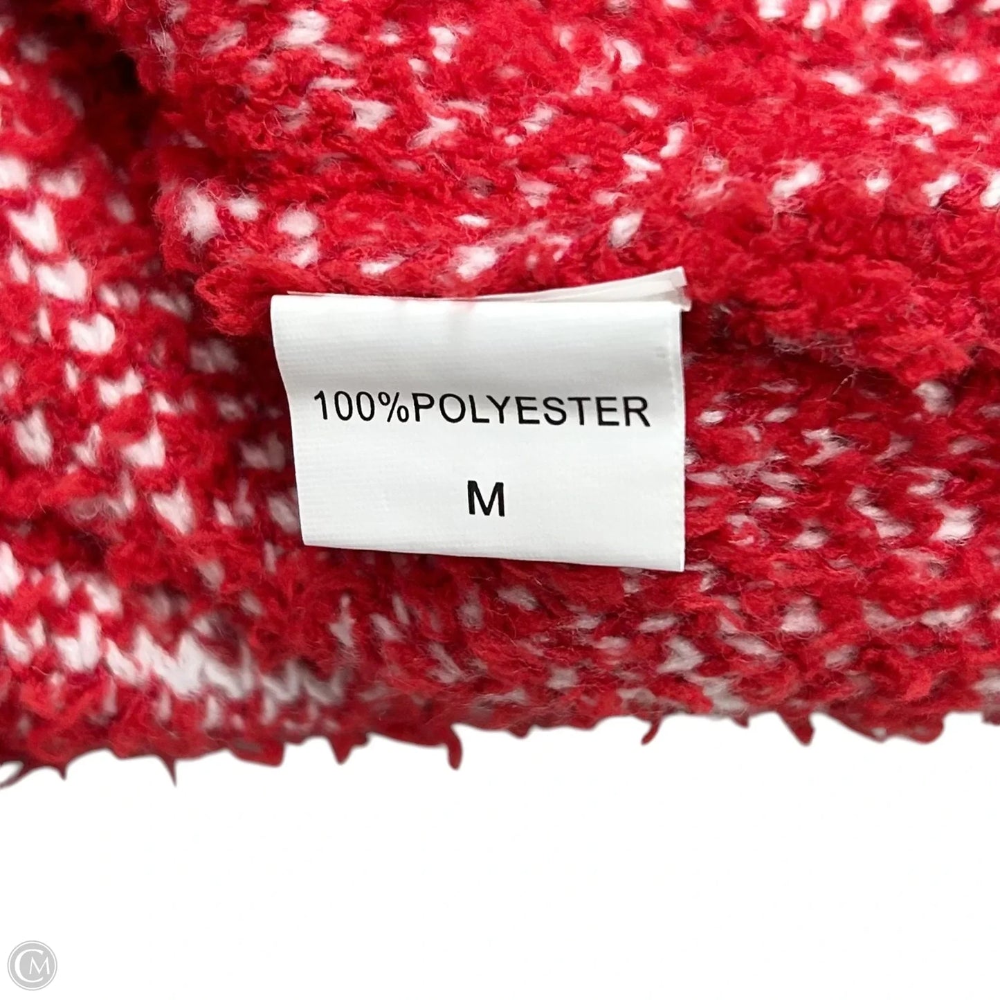 Sweater Cardigan By B Rose In Red & White, Size: M