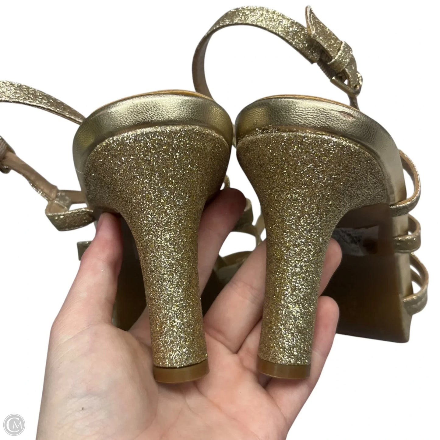 Sandals Heels Kitten By Naturalizer In Gold, Size: 9.5