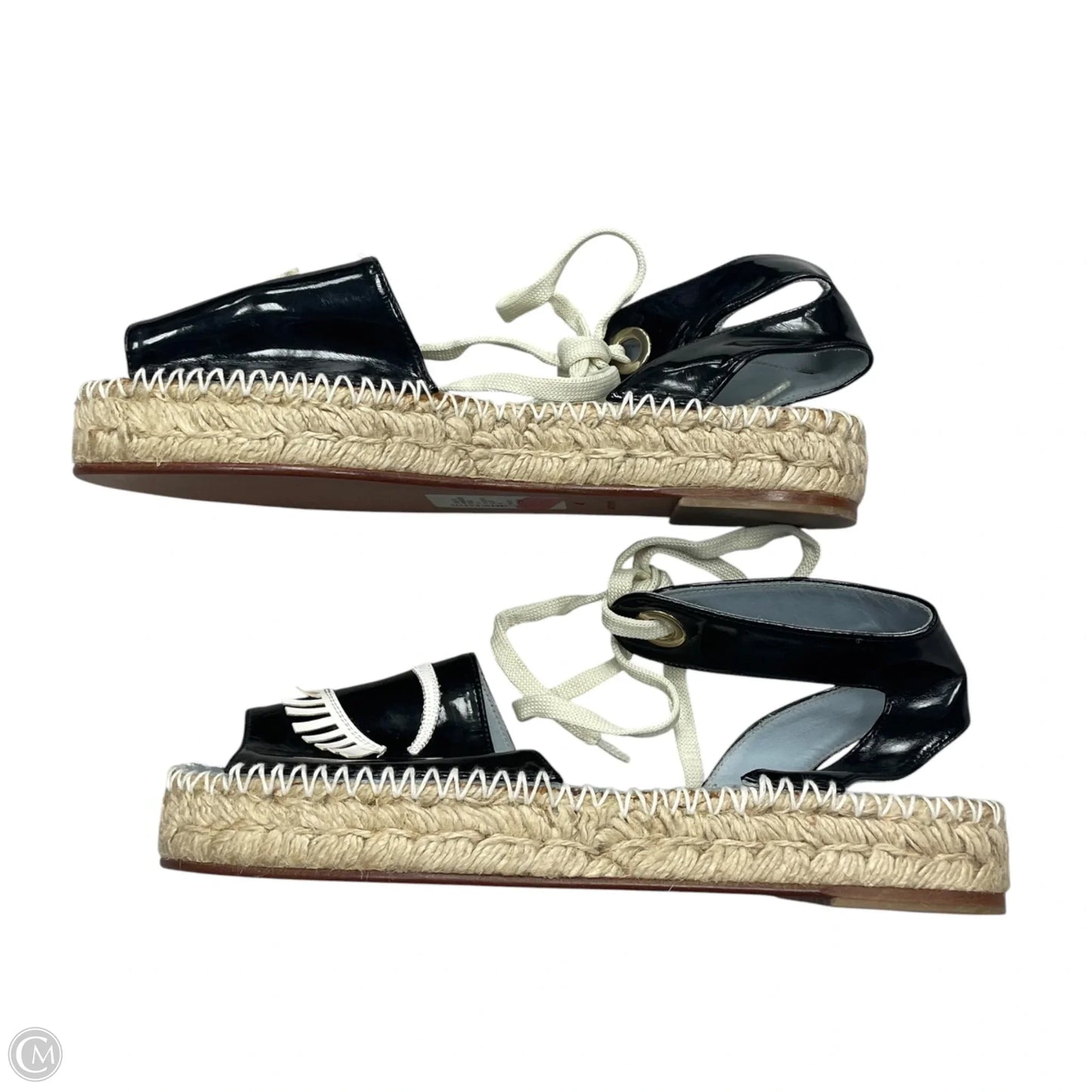 Sandals Flats By Chiara Ferragni In Black & Cream, Size: 9.5