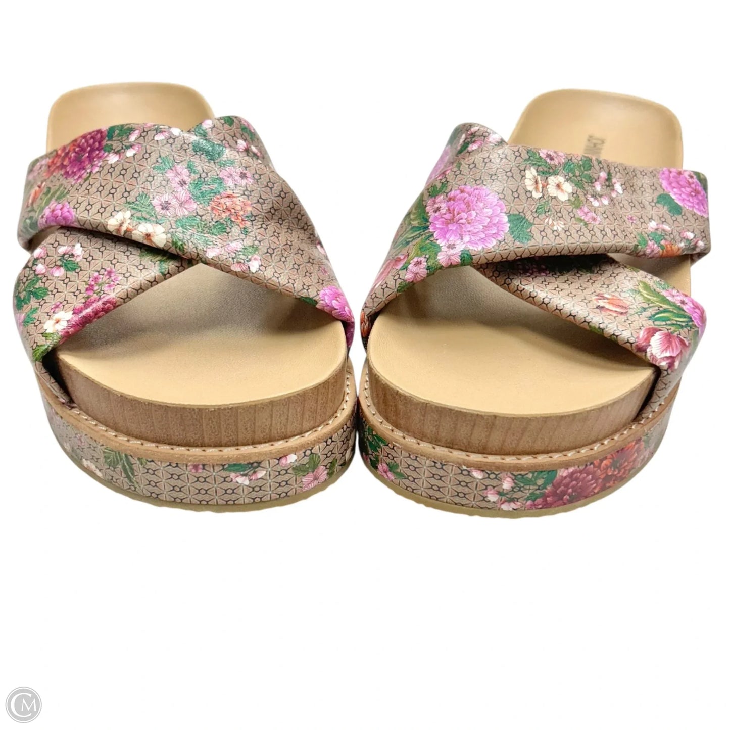 Sandals Heels Platform By Johnny Was In Floral Print, Size: 9