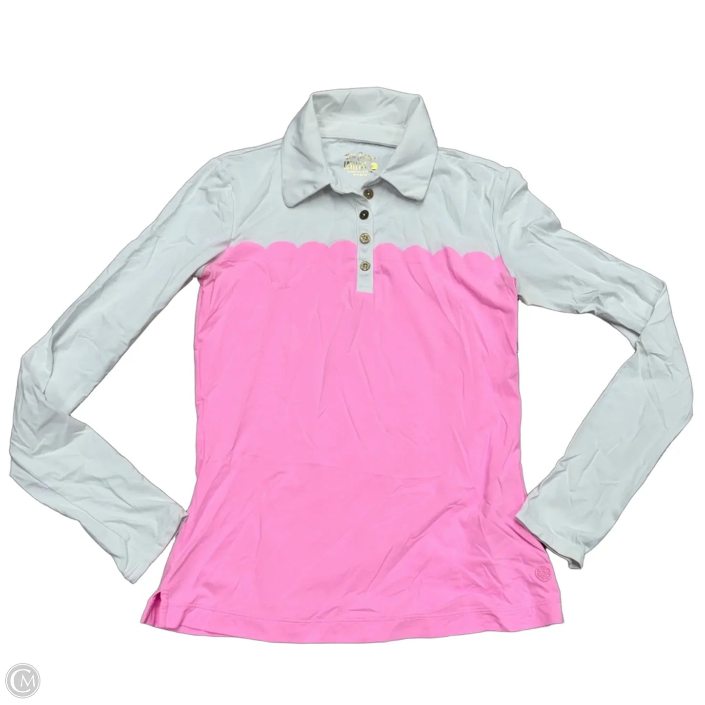 Top Long Sleeve Designer By Lilly Pulitzer In Pink & White, Size: Xxs