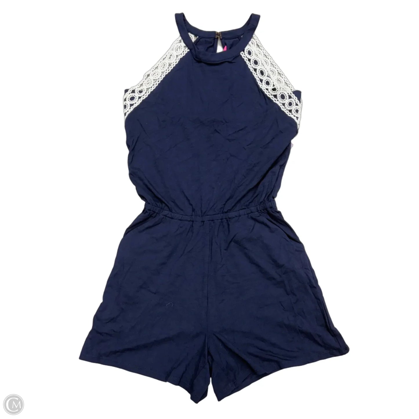 Romper Designer By Lilly Pulitzer In Blue & White, Size: Xxs