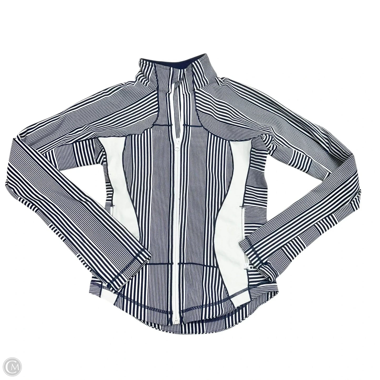 Athletic Jacket By Lululemon In Blue & White, Size: Xs