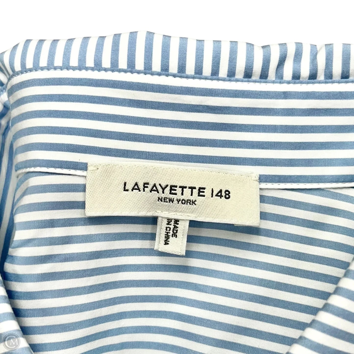 Dress Designer By Lafayette 148 In Blue & White, Size: Xl