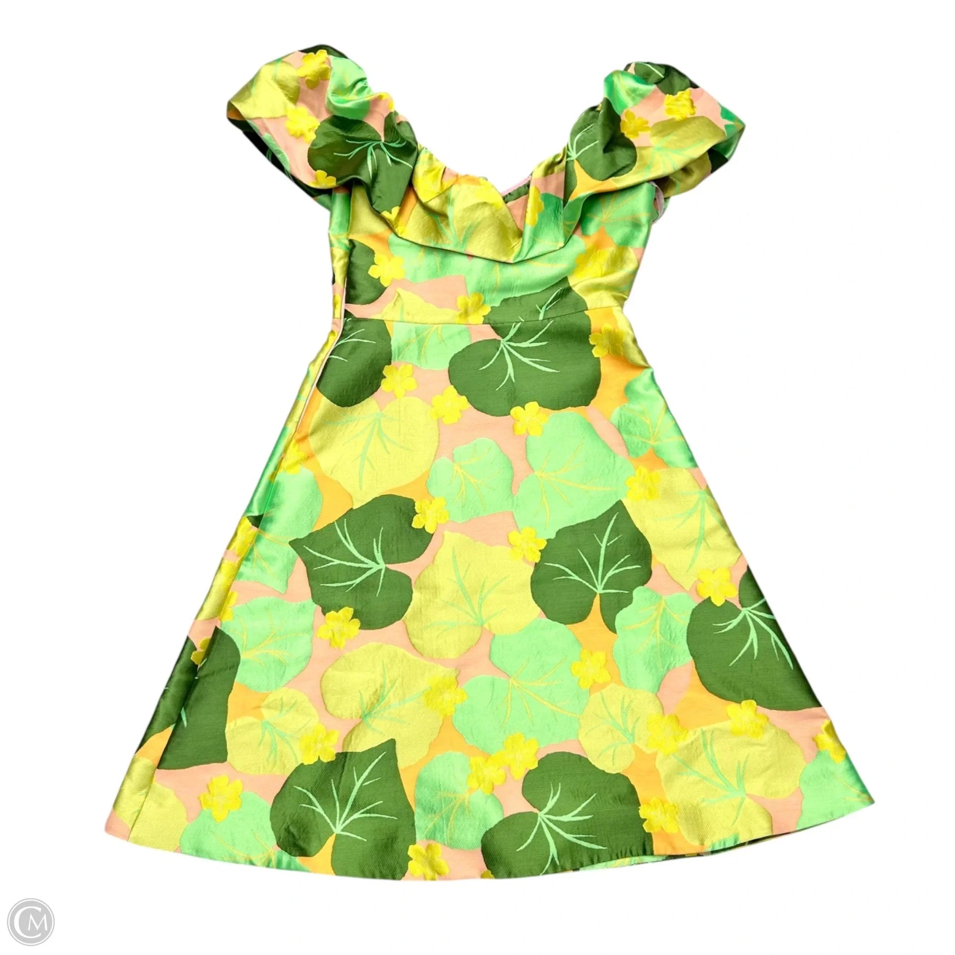 Dress Designer By Kate Spade In Green & Orange, Size: L