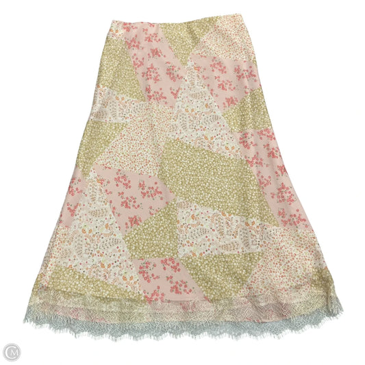 Skirt Midi By Loft In Pink & Yellow, Size: L