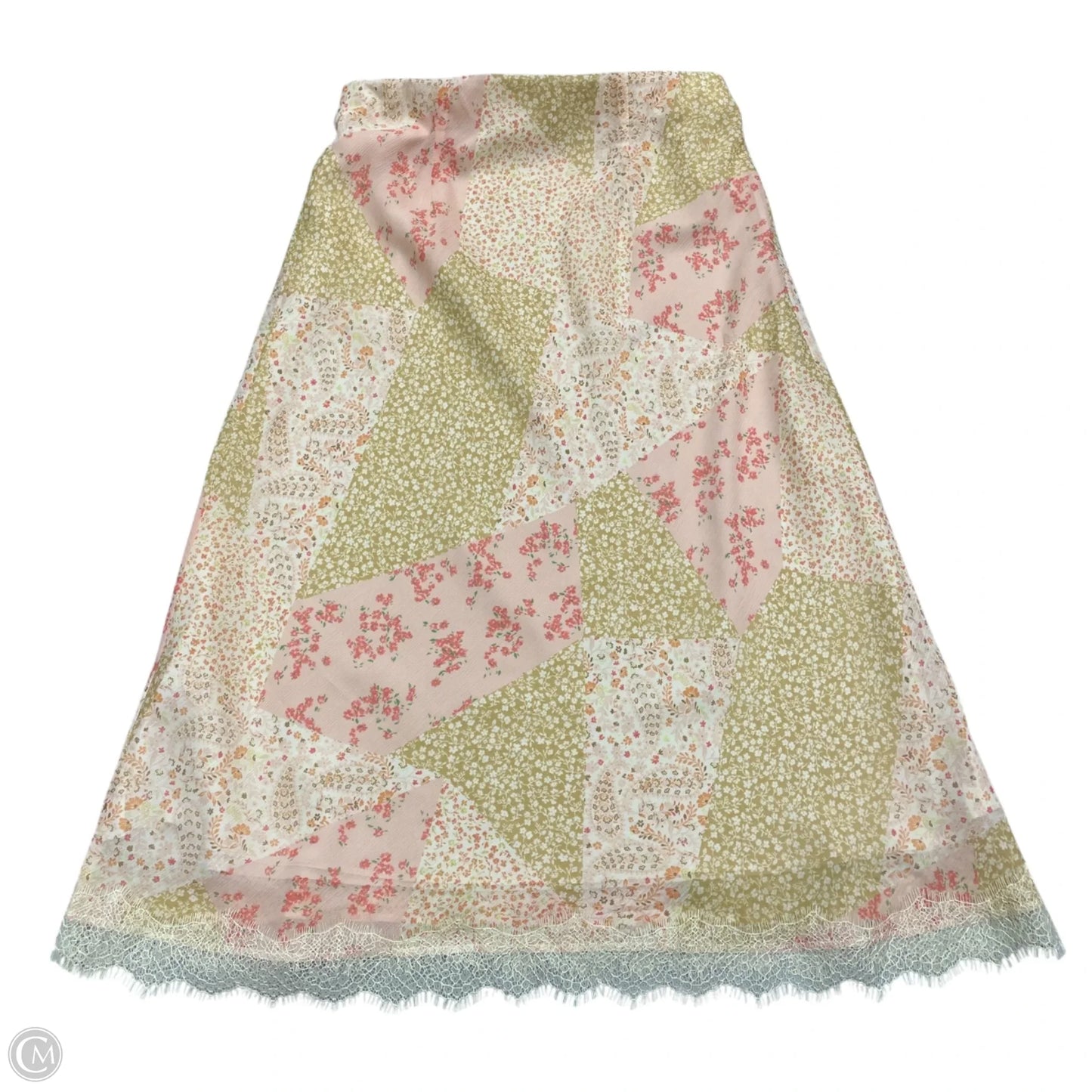 Skirt Midi By Loft In Pink & Yellow, Size: L