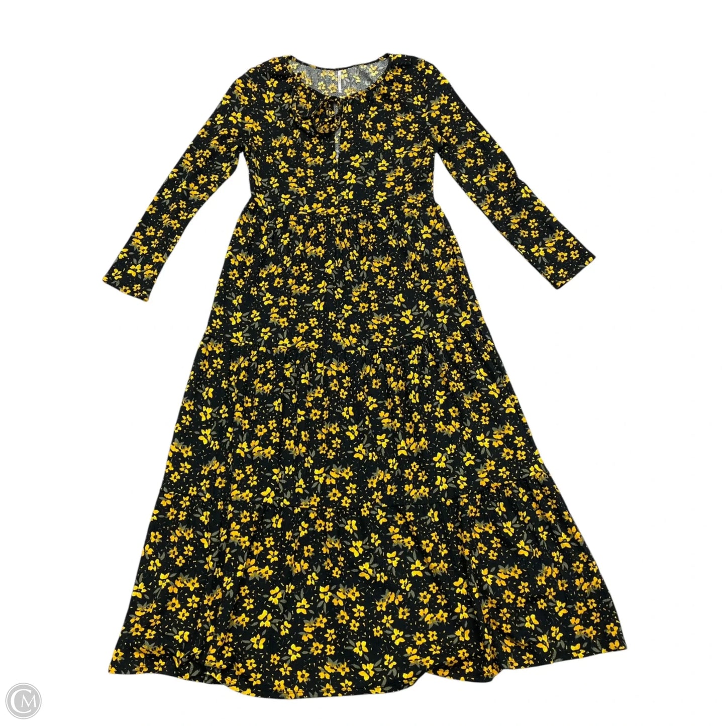 Dress Casual Maxi By Free People In Black & Yellow, Size: M