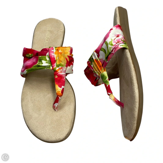 Sandals Flip Flops By Aerosoles In Pink & White, Size: 7.5