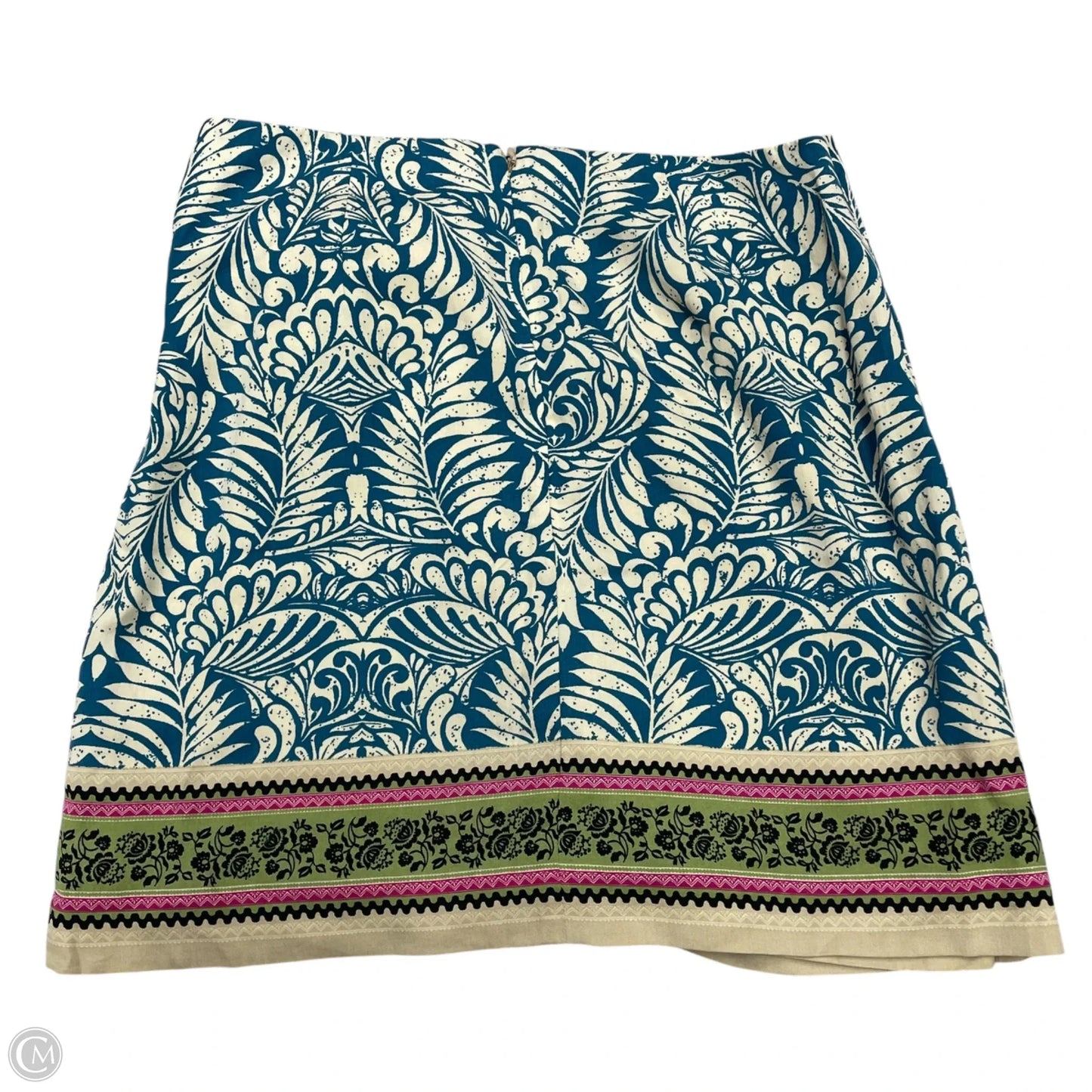 Skirt Mini & Short By Loft In Blue & Cream, Size: 0p