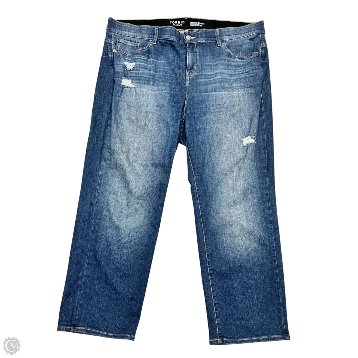 Jeans Straight By Torrid In Blue Denim, Size: 22s