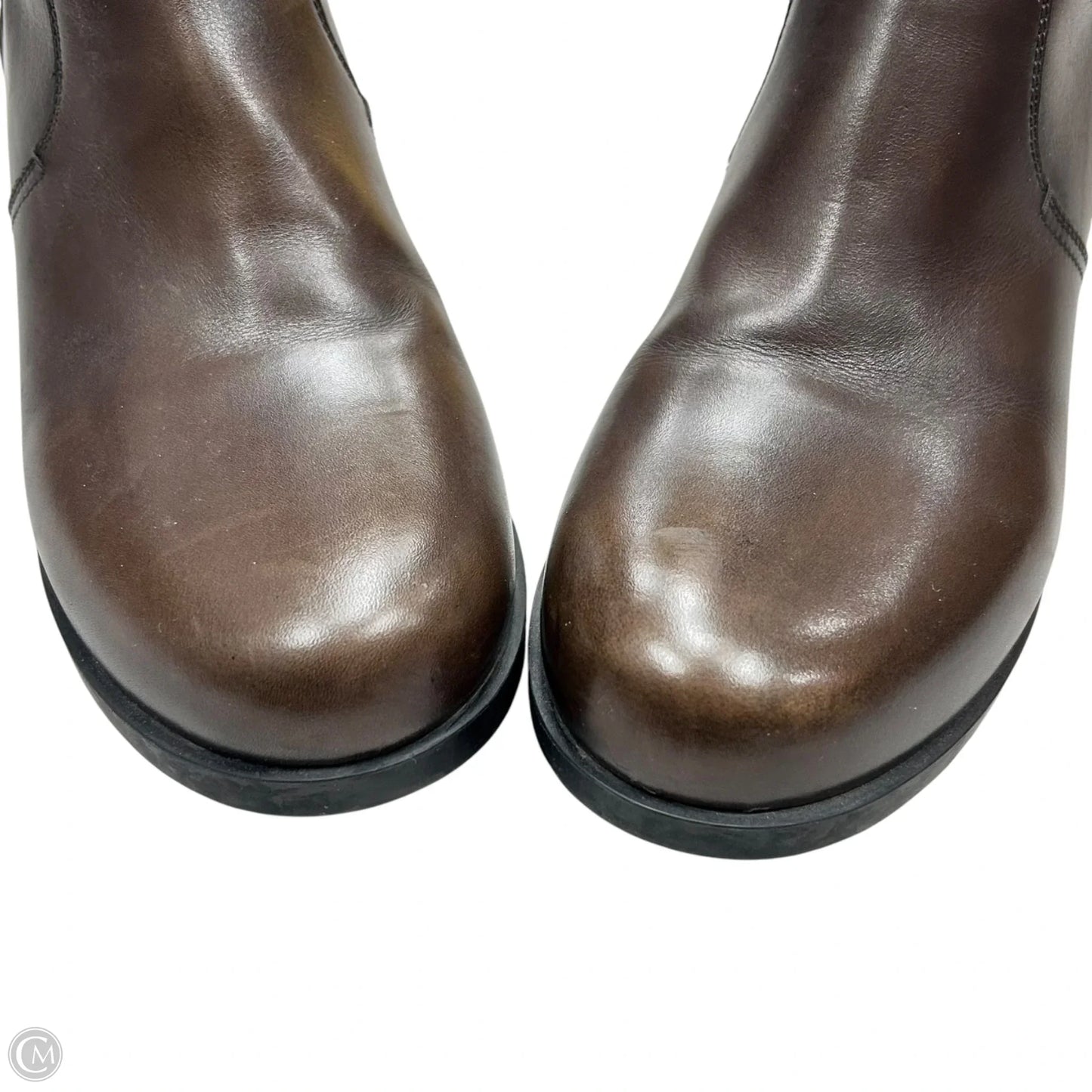 Boots Luxury Designer By Prada In Brown, Size: 8.5