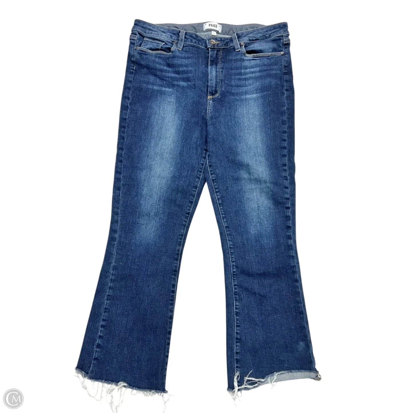 Jeans Straight By Paige In Blue Denim, Size: 14