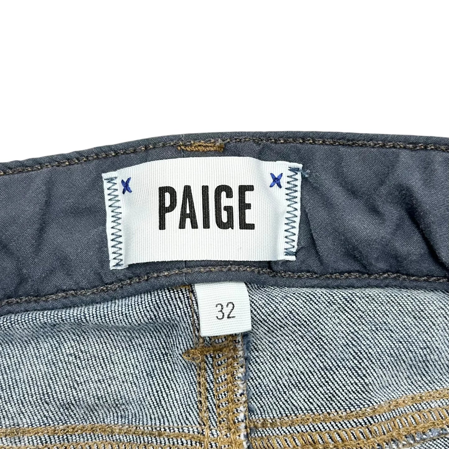 Jeans Straight By Paige In Blue Denim, Size: 14