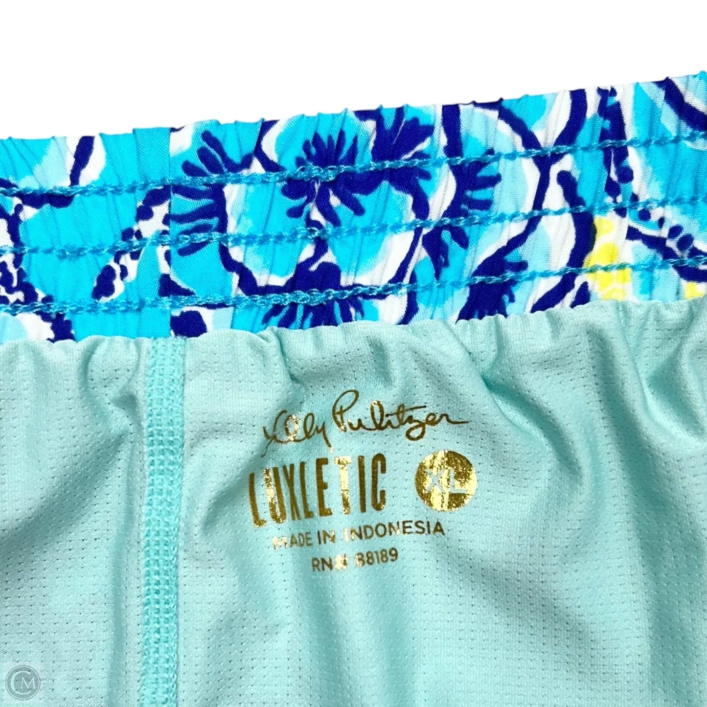 Shorts Designer By Lilly Pulitzer In Blue & Yellow, Size: Xl