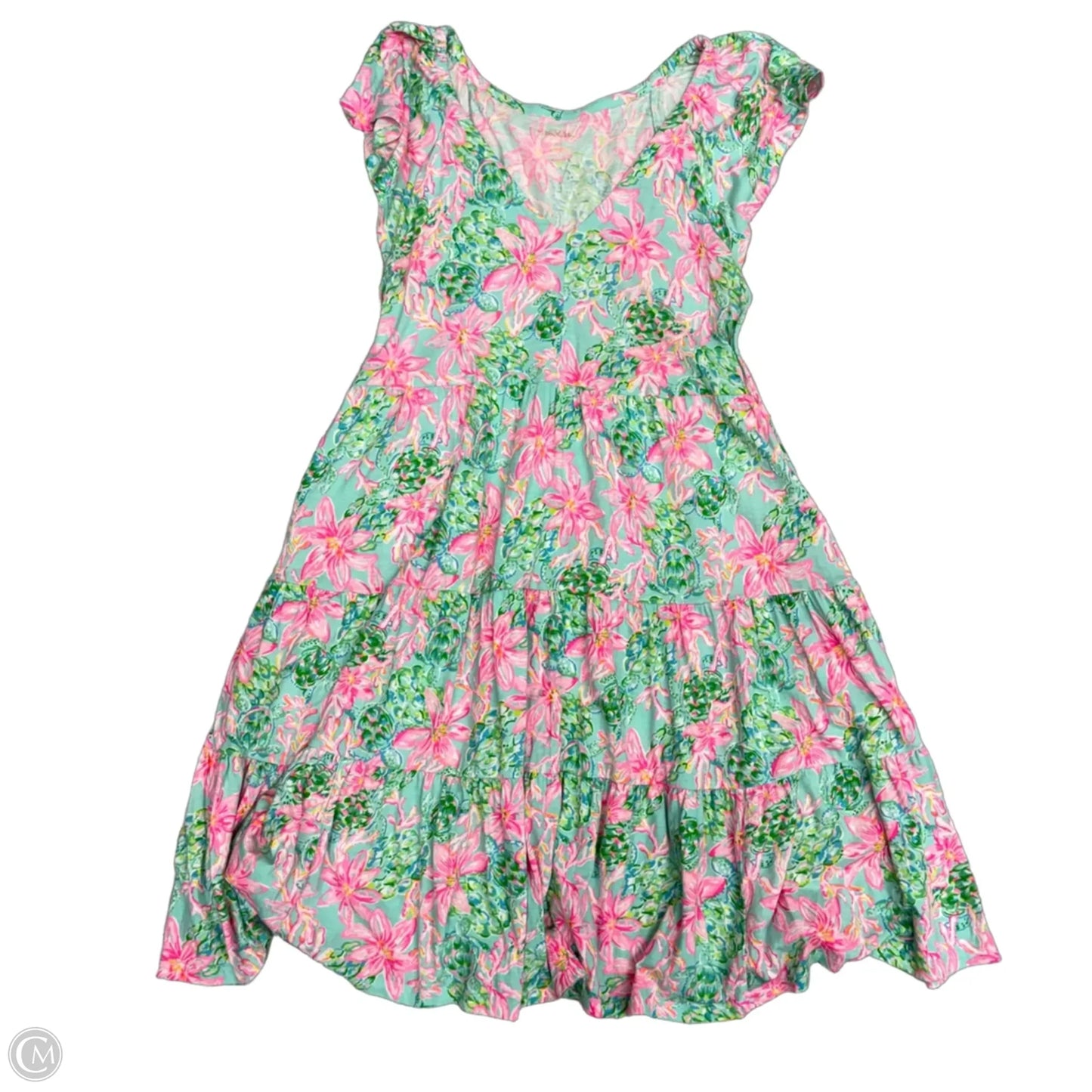 Dress Designer By Lilly Pulitzer In Green & Pink, Size: M