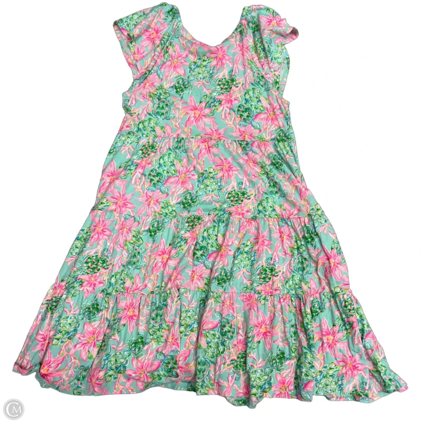 Dress Designer By Lilly Pulitzer In Green & Pink, Size: M
