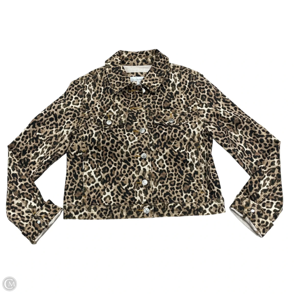 Jacket Denim By Loft In Leopard Print, Size: Xs