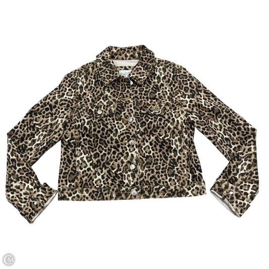 Jacket Denim By Loft In Leopard Print, Size: Xs