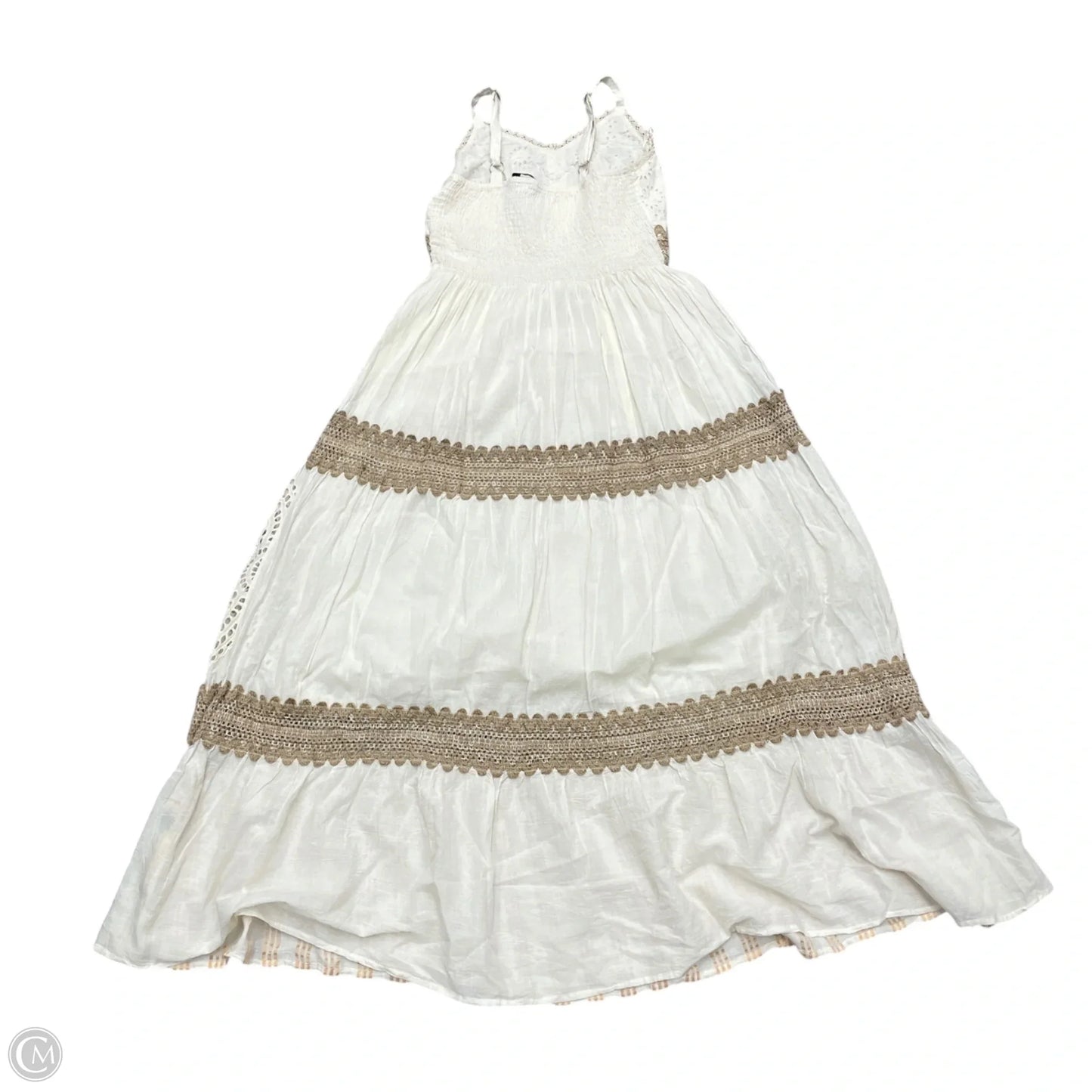 Dress Casual Maxi By Me 2 Magic In Cream & Tan, Size: S
