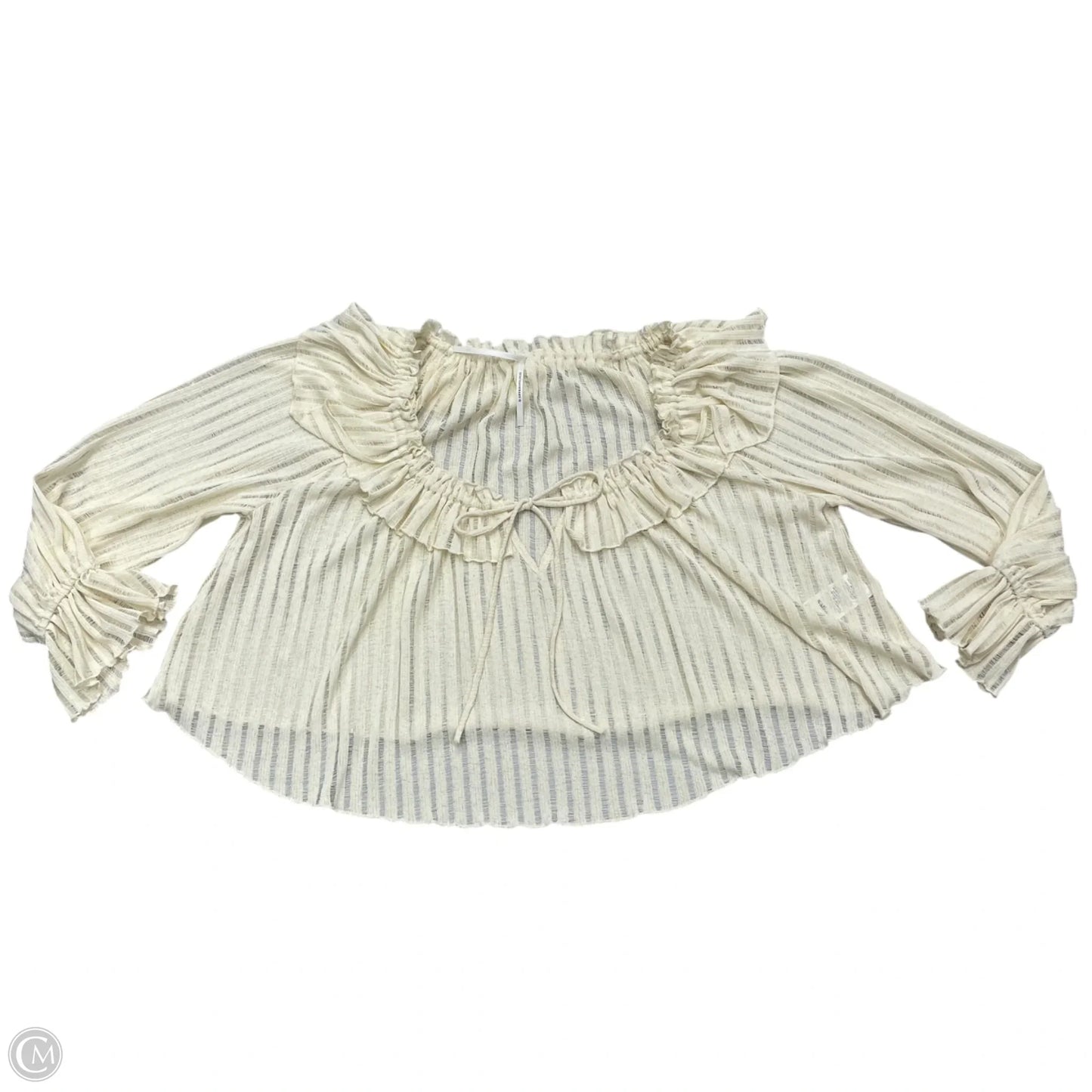 Top Long Sleeve By Anthropologie In Cream, Size: Xxs