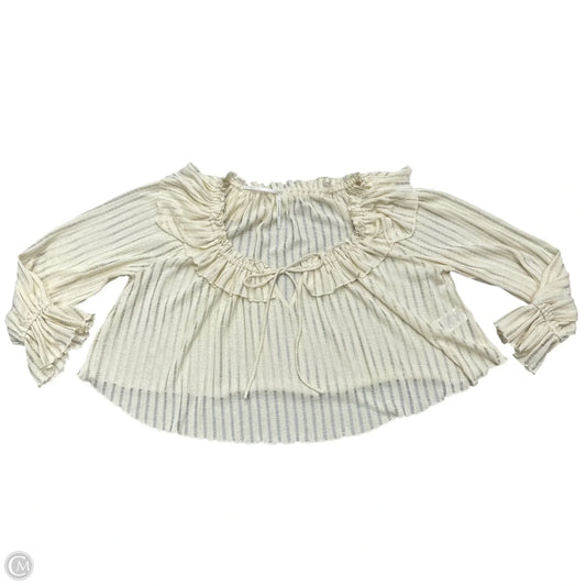 Top Long Sleeve By Anthropologie In Cream, Size: Xxs