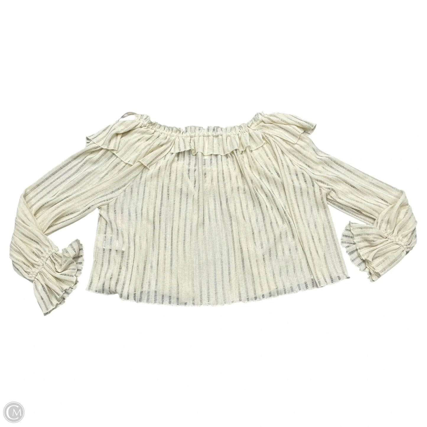 Top Long Sleeve By Anthropologie In Cream, Size: Xxs
