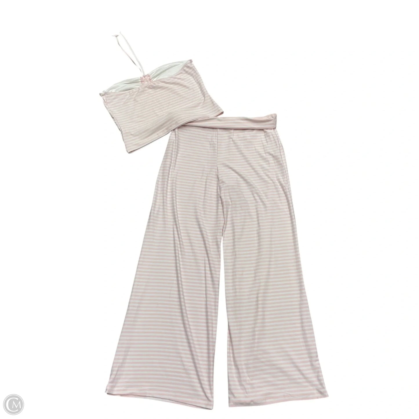 Lounge Set Pants By Blink In Pink & White, Size: Xl