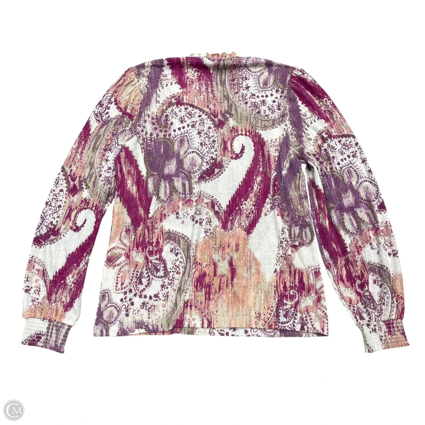 Top Long Sleeve By Chicos In Pink & Purple, Size: S