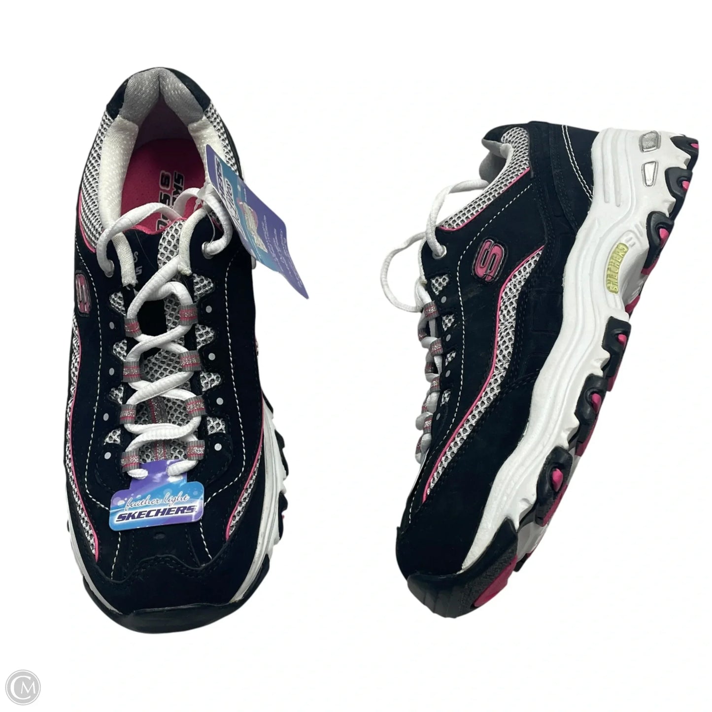 Shoes Sneakers By Skechers In Black & Pink, Size: 7