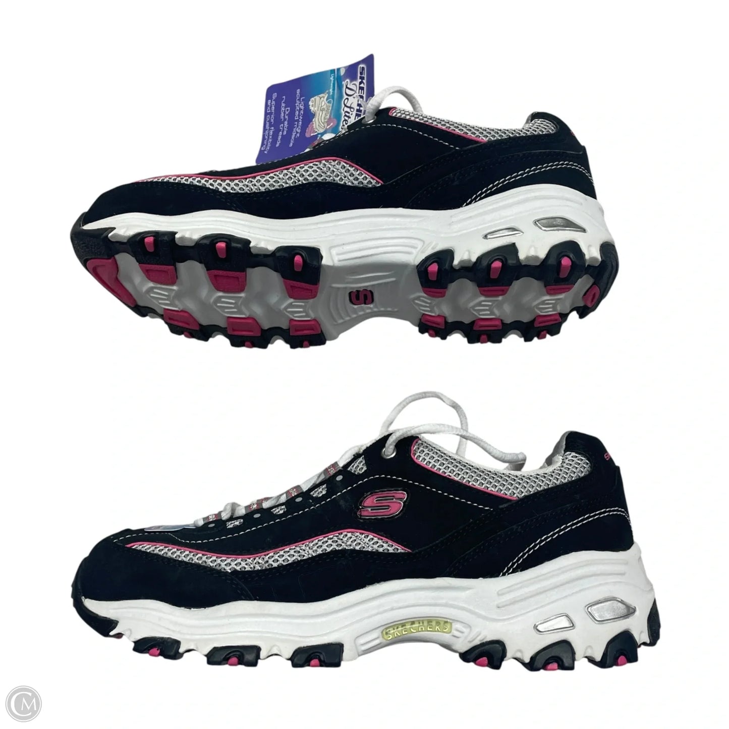 Shoes Sneakers By Skechers In Black & Pink, Size: 7