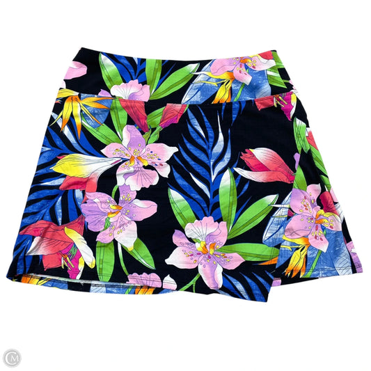 Athletic Skirt By Ibkul In Floral Print, Size: M
