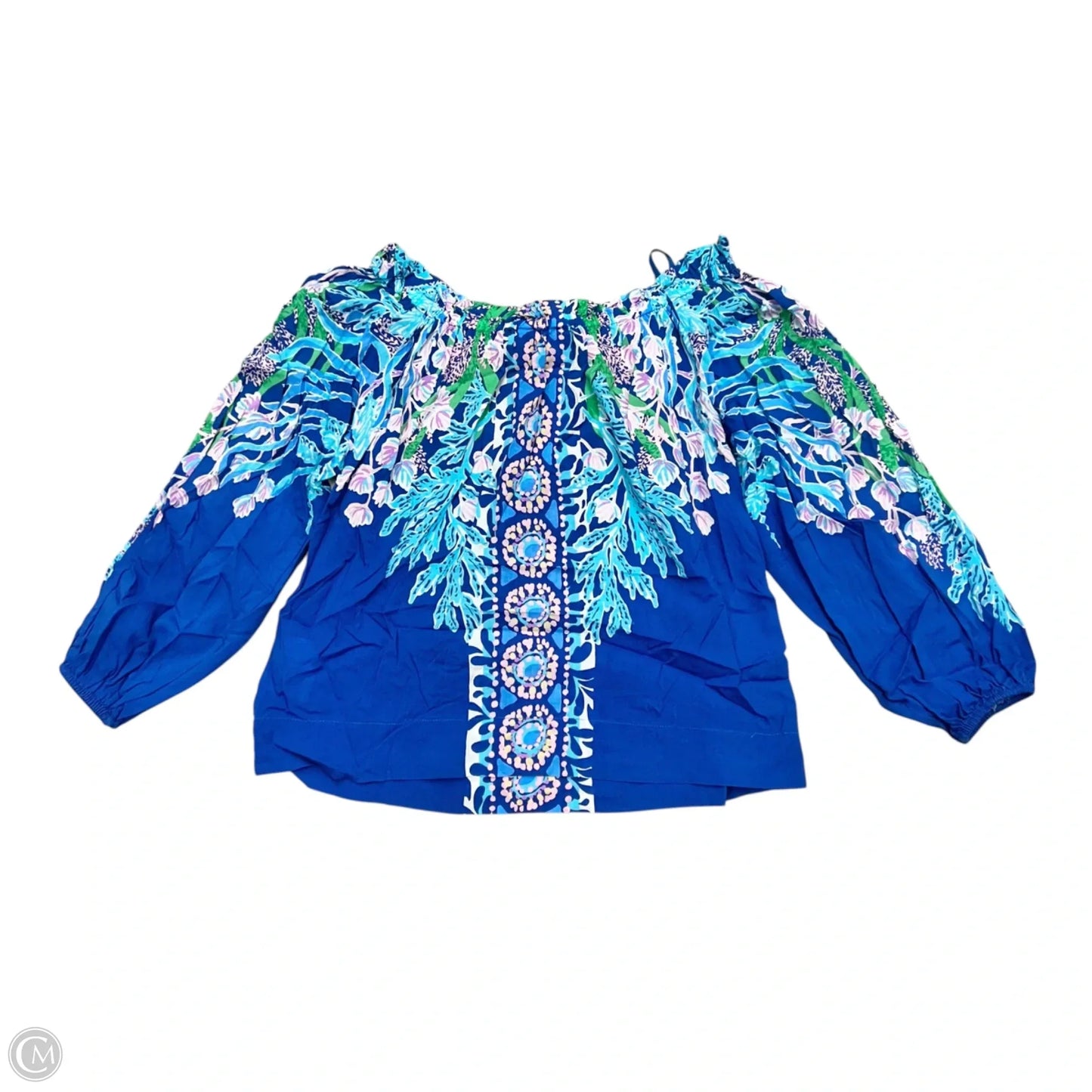 Top Long Sleeve Designer By Lilly Pulitzer In Blue & Purple, Size: Xxs