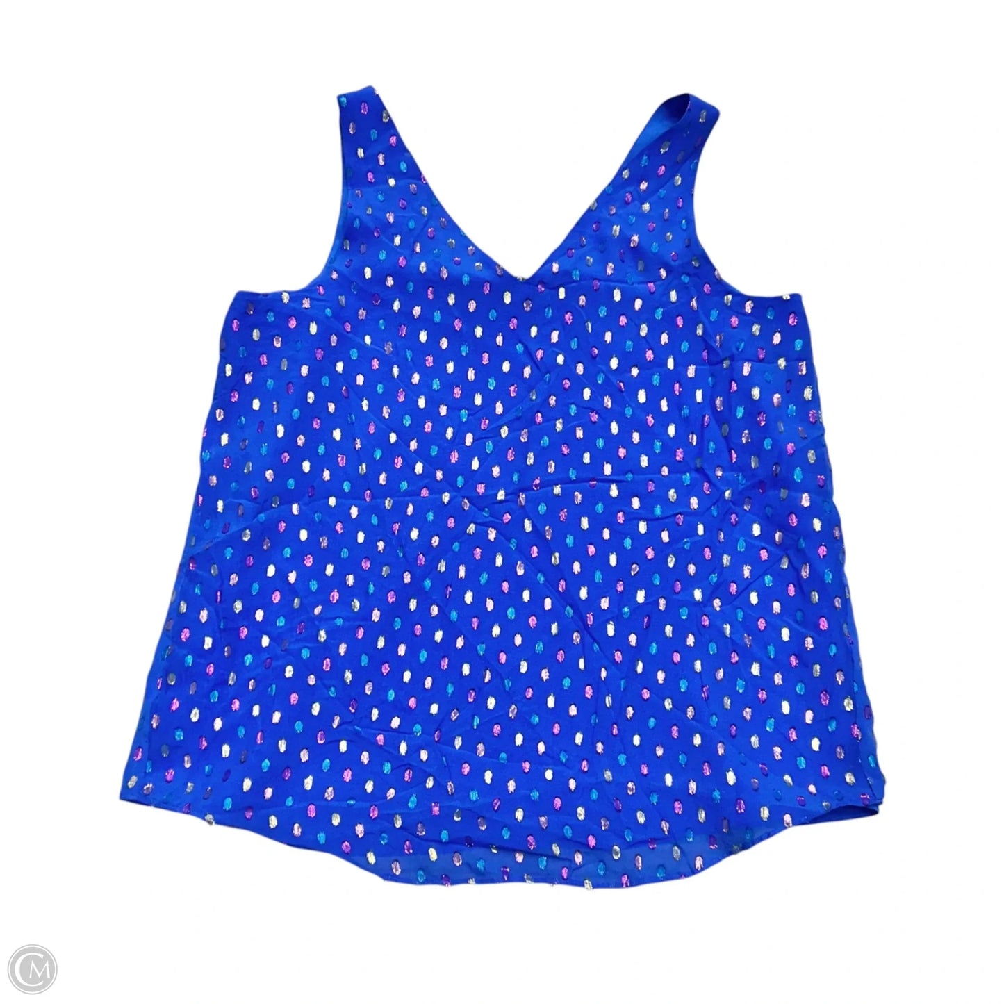 Top Sleeveless Designer By Lilly Pulitzer In Blue & Gold, Size: M