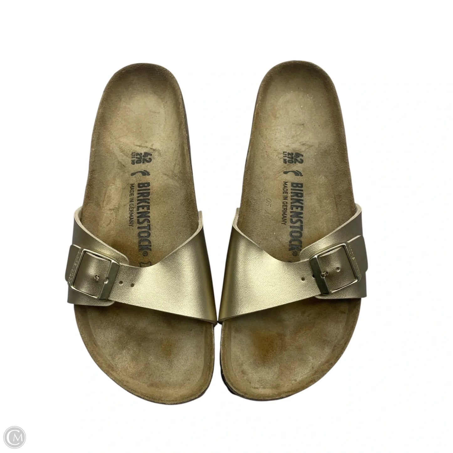 Sandals Flats By Birkenstock In Gold, Size: 11