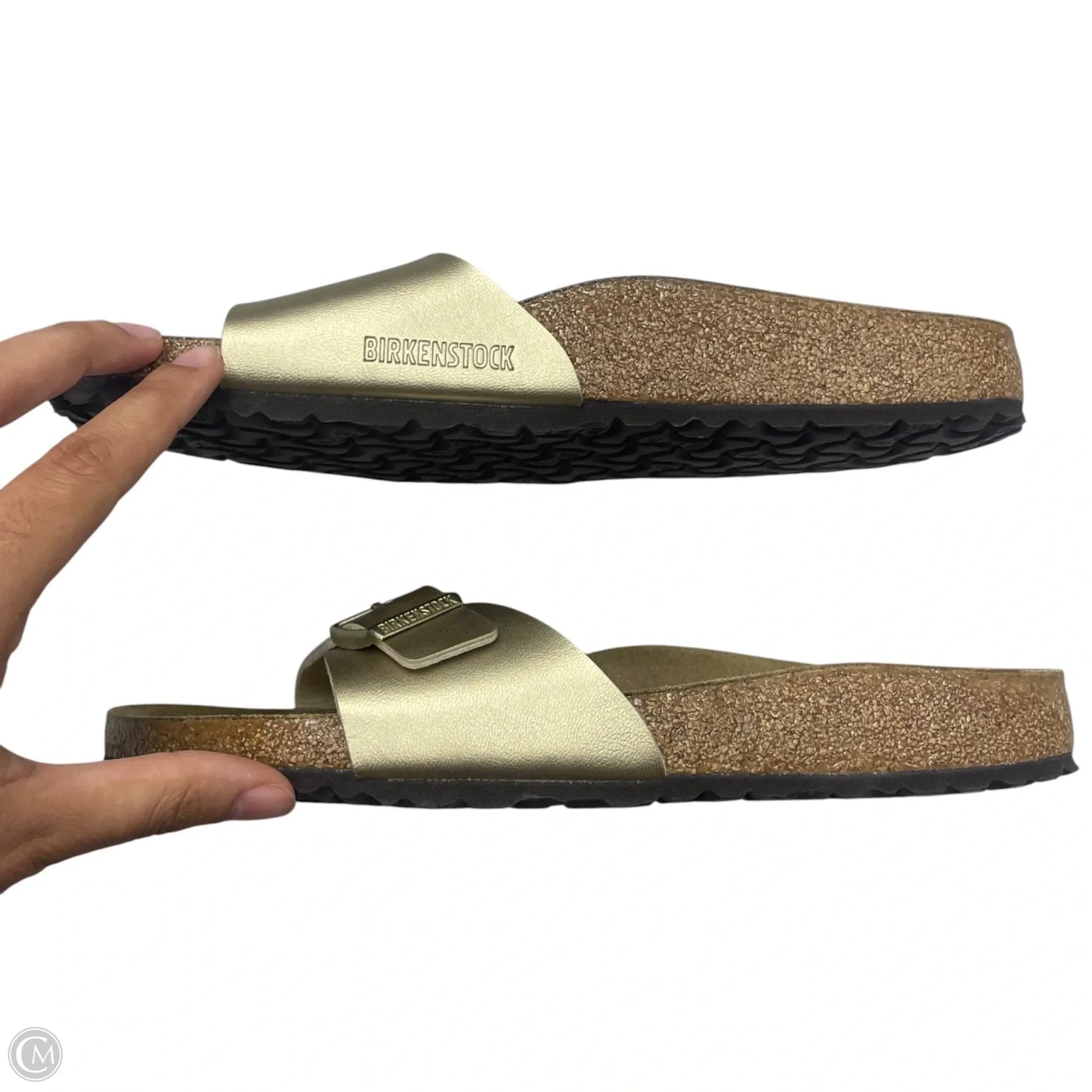 Sandals Flats By Birkenstock In Gold, Size: 11