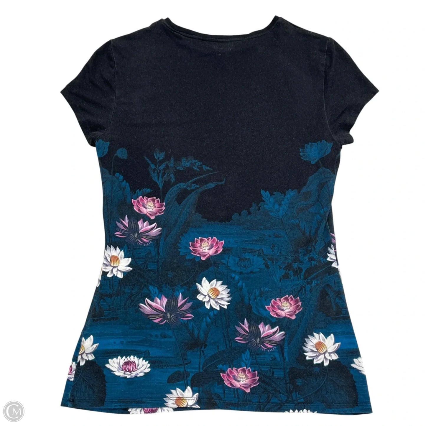 Top Short Sleeve By Ted Baker In Black & Blue, Size: S