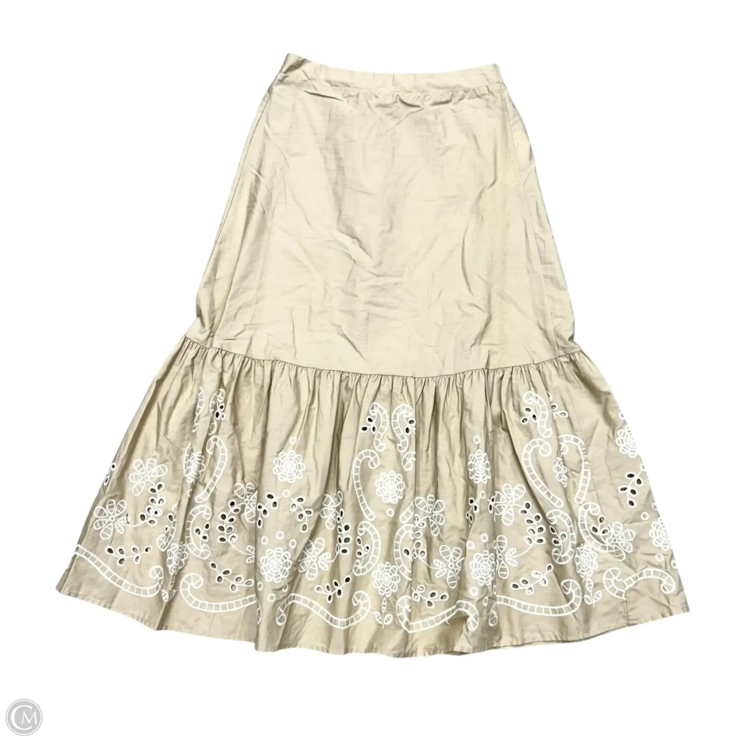 Skirt Maxi By Moon River In Tan & White, Size: M