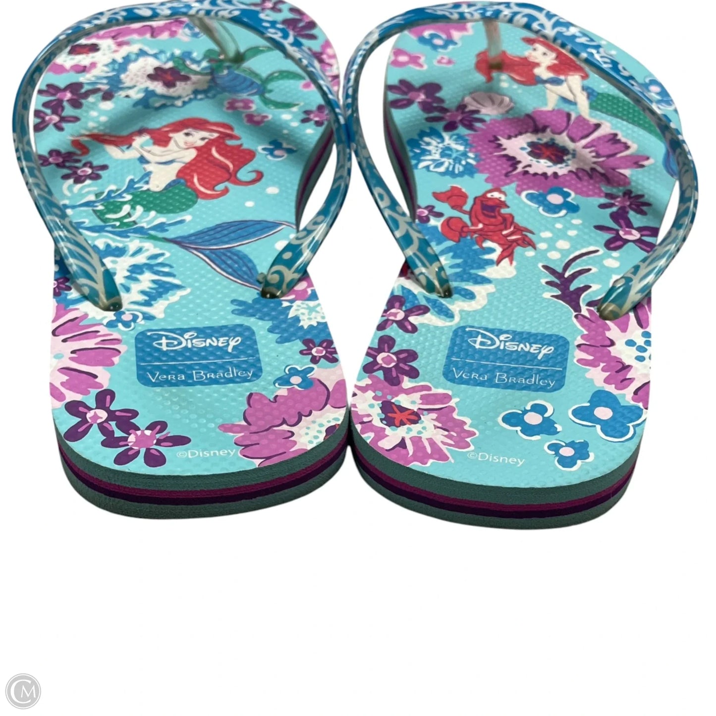 Sandals Flip Flops By Vera Bradley In Blue & White, Size: 7