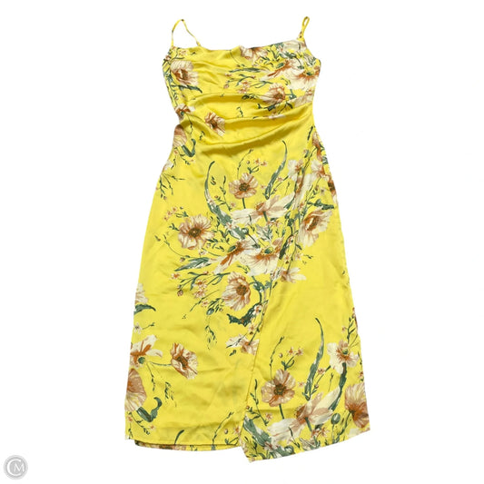 Dress Party Midi By Lulus In White & Yellow, Size: S